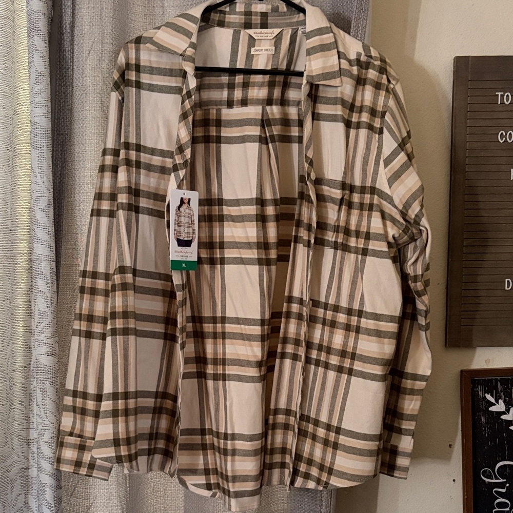 Plaid Button Down Shirt for Women